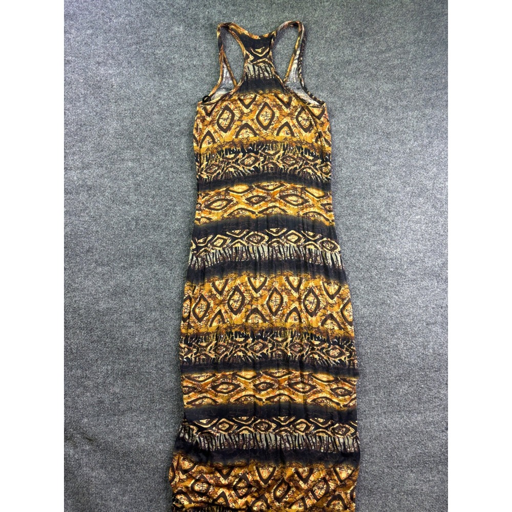 Torn by Ronny Kobo Maxi Dress Womens Medium Gold Tribal Print Racerback Modal - Picture 8 of 8